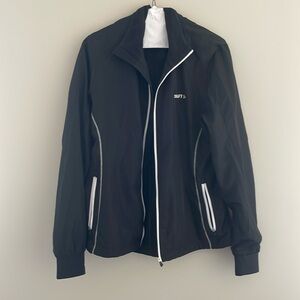 Black windbreaker jogging jacket